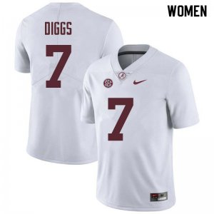 NCAA Women's Alabama Crimson Tide #7 Trevon Diggs Stitched College Nike Authentic White Football Jersey QD17Q14YG